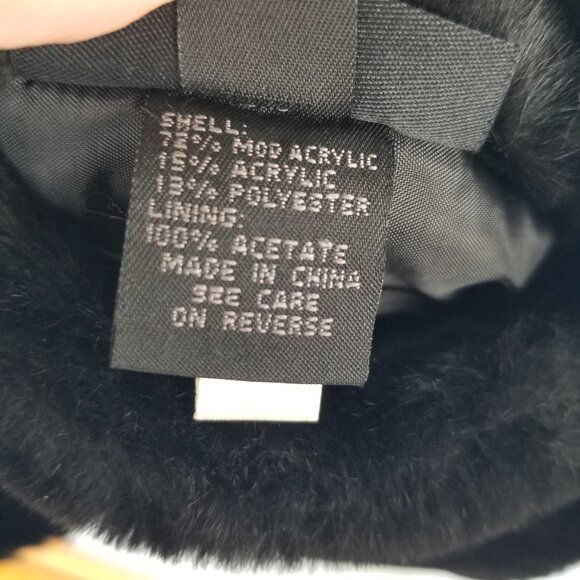 1980s Express Black Faux Mink Vest Zip Up Reversible to Satin Size Medium - Picture 13 of 14